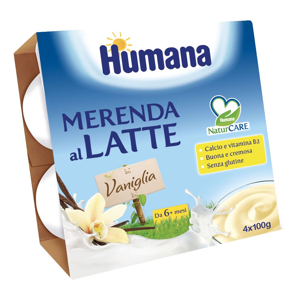 Humana merenda vaniglia 4pz da 100grammi