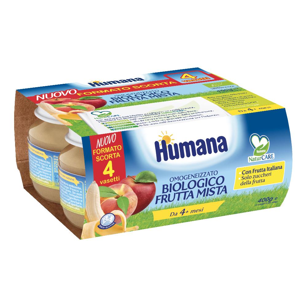 Humana omogeneizzato frutta BIO 4pz da 100grammi