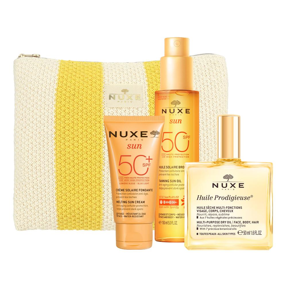 NUXE TROUSSE MY SUMMER ESS 25 1 CREMA SOLARE VISO SPF50+ 50ML + 1 HUILE PRODIGIEUSE 50 ML + 1 OLIO SOLARE VISO & CORPOSPF50 150 ML