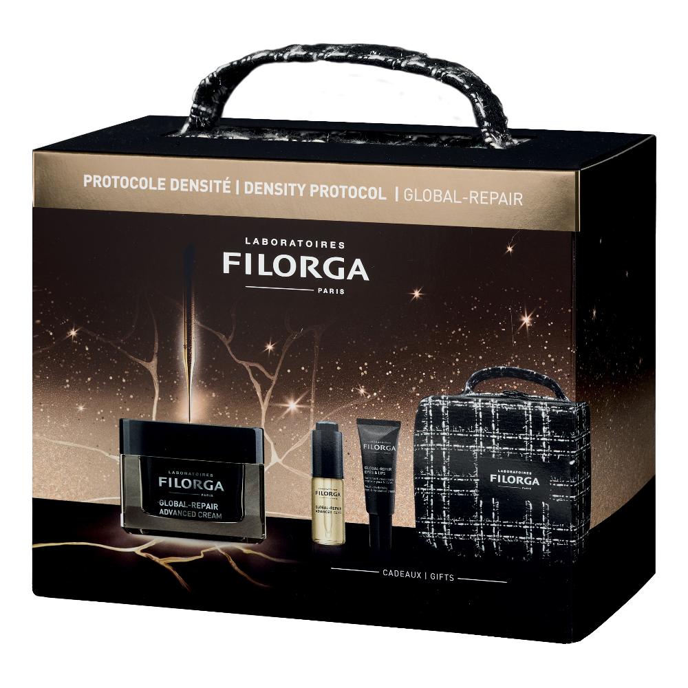 Filorga Cofanetto Natale 2025 Global Repair - 1 Crema Global Repair Advanced 50 millilitri- + 1 Elixir Repair Advanced 5 millilitri + 1 Contorno Occhi&Labbra 4 millilitri + Trousse Beauty
