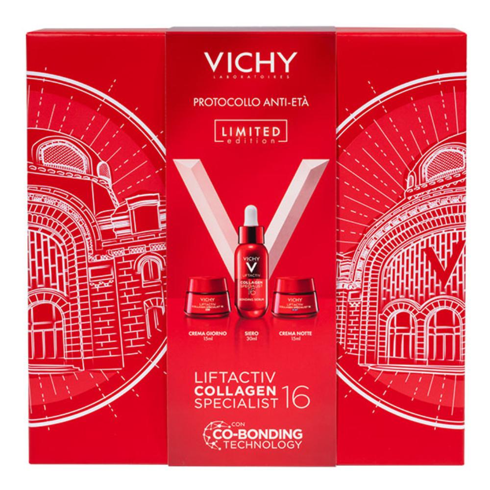 Vichy Liftactiv Collagen Specialist 16 - Box Natale 2025 - 1Bonding Siero 30 millilitri + Crema giorno 15 millilitri omaggio + 1 Crema Notte 15 millilitri omaggio