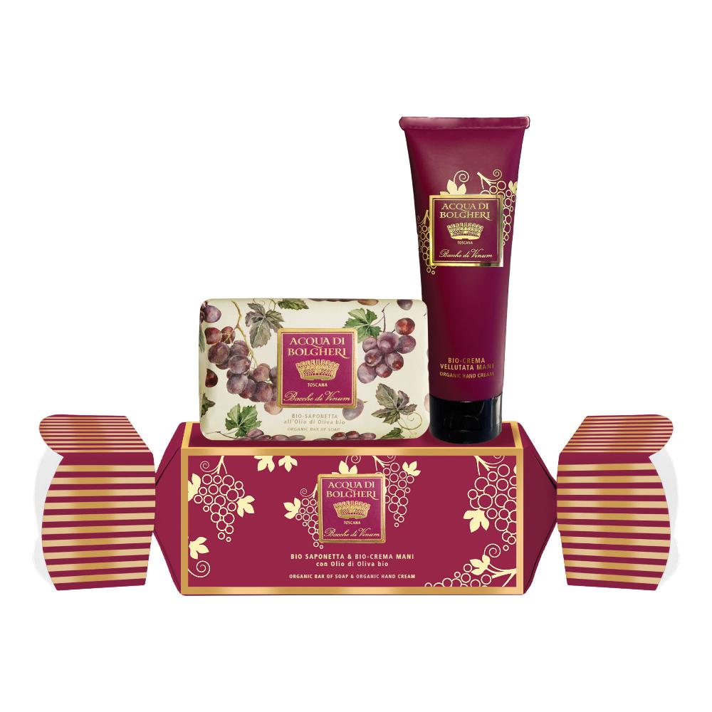 Acqua di Bolgheri - Bacche di Vinum Cofanetto Caramella - Bio Saponetta & Crema Mani con olio Di Oliva Bio