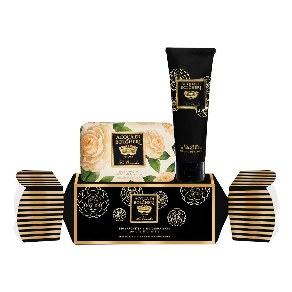 Acqua di Bolgheri - La Camelia Cofanetto Caramella - Bio Saponetta & Bio Crema Mani con Olio di Oliva Bio