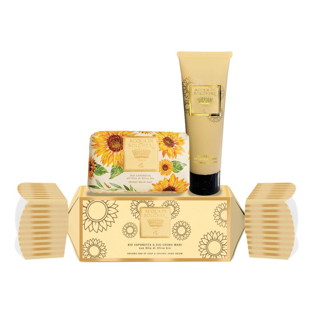 Acqua di Bolgheri - Oro Cofanetto Caramella -Bio Saponetta & Bio Crema Mani con Olio di Oliva Bio