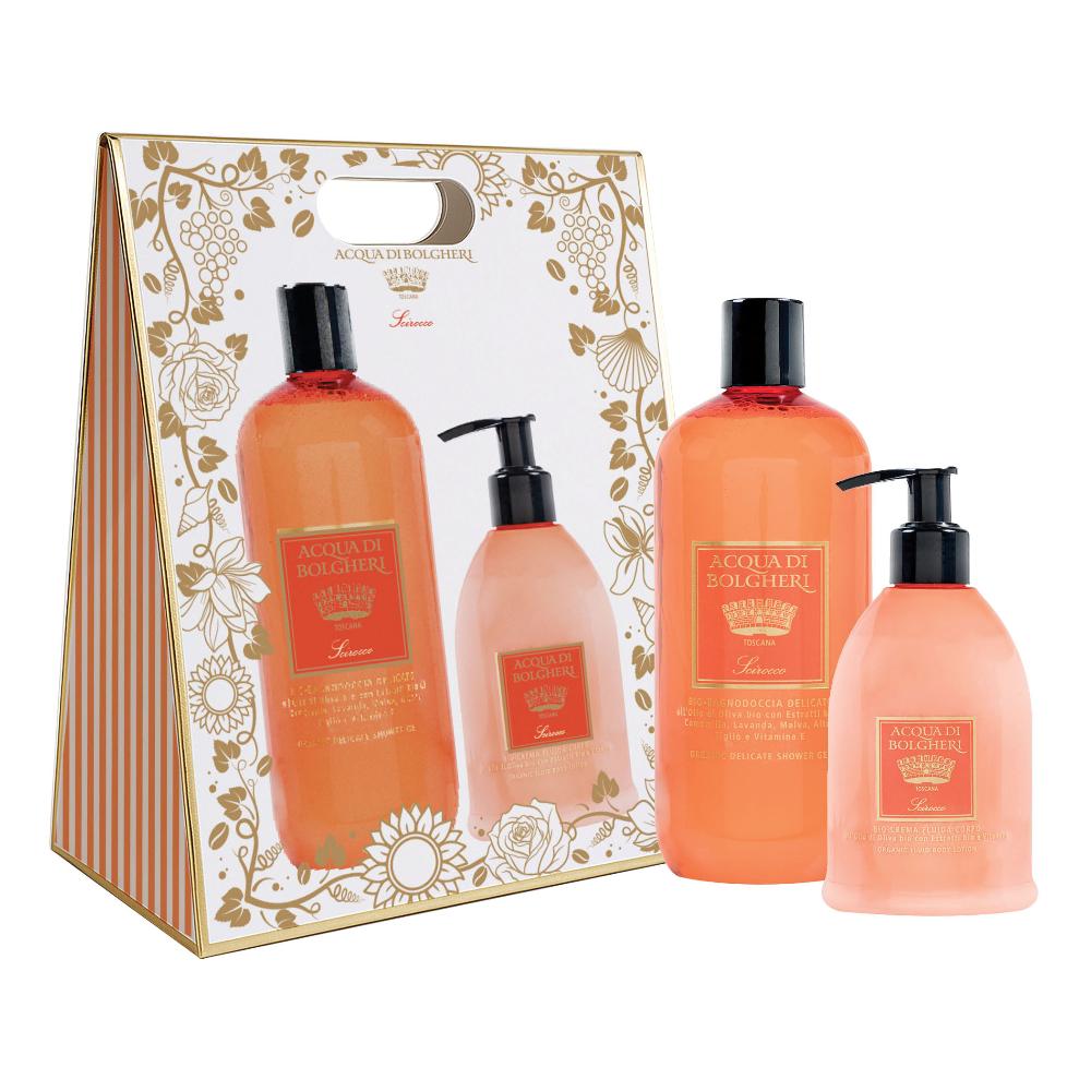 Acqua di Bolgheri- Scirocco Cofanetto Bag - Bio Bagnodoccia Delicato all'olio di Oliva + Bio Crema Fluido Corpo all'Olio di Oliva Bio