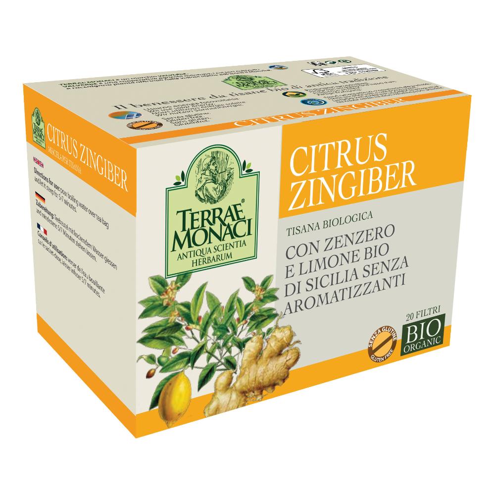 Terrae Monaci tisana limone e zenzero bio - 20 filtri da 1,5 grammi