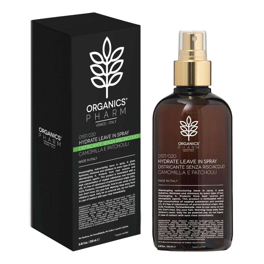 Organics pharm - spray idratante senza risciacquo - camomilla e patchouli