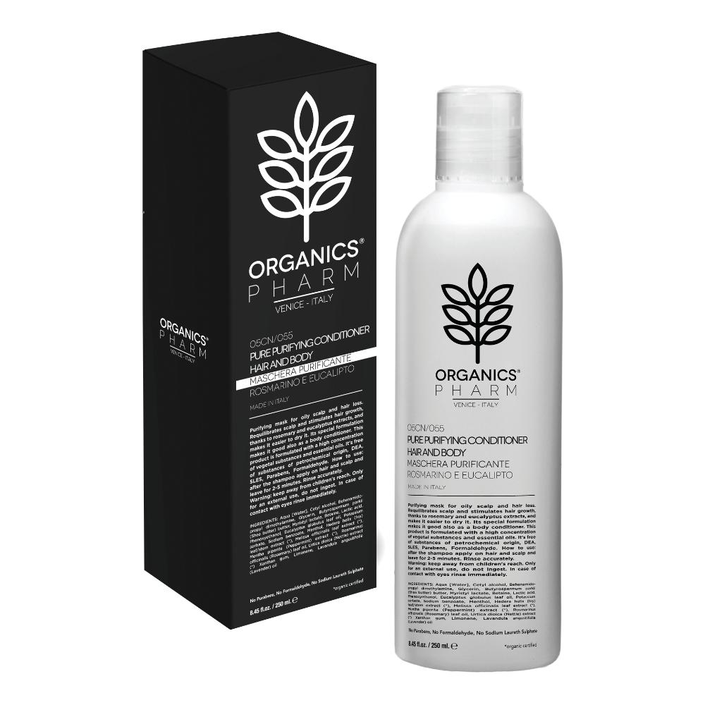 Organics Pharm maschera purificante copro e capelli con rosmarino ed eucalipto - 250 millilitri