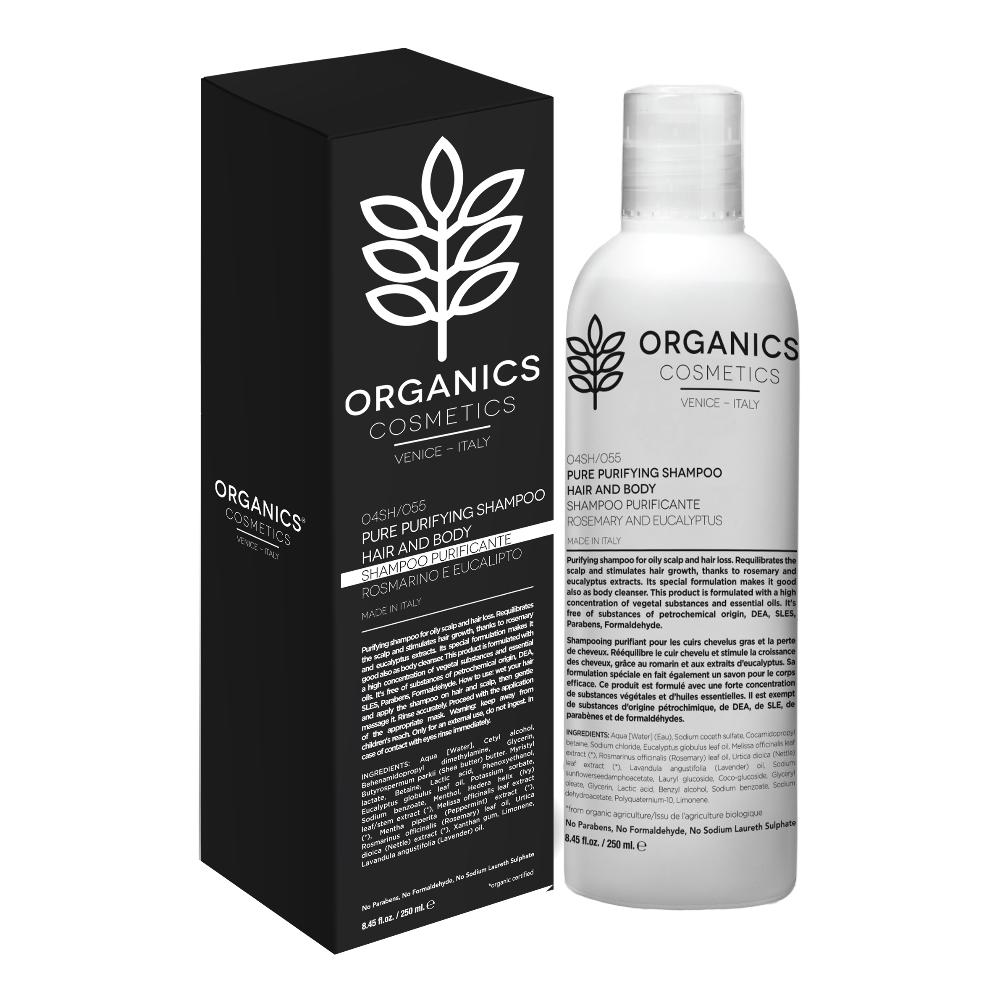 ORGANICS PHARM PURE PURIFYING SHAMPOO HAIR & BODY ROSEMARY AND EUCALYPTUS 250 ML