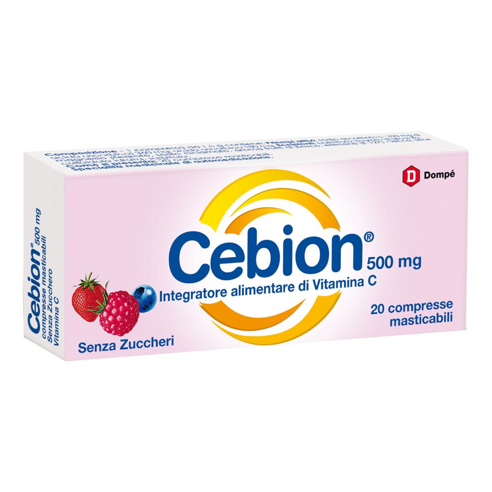 Cebion vitamina C SENZA ZUCCHERO gusto frutti di bosco - 20 compresse masticabili