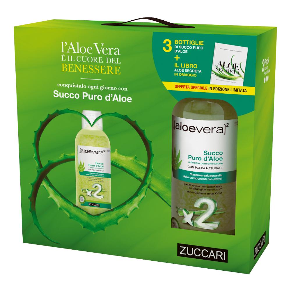 Aloevera succo puro aloe 3 pezzi da 1 litro