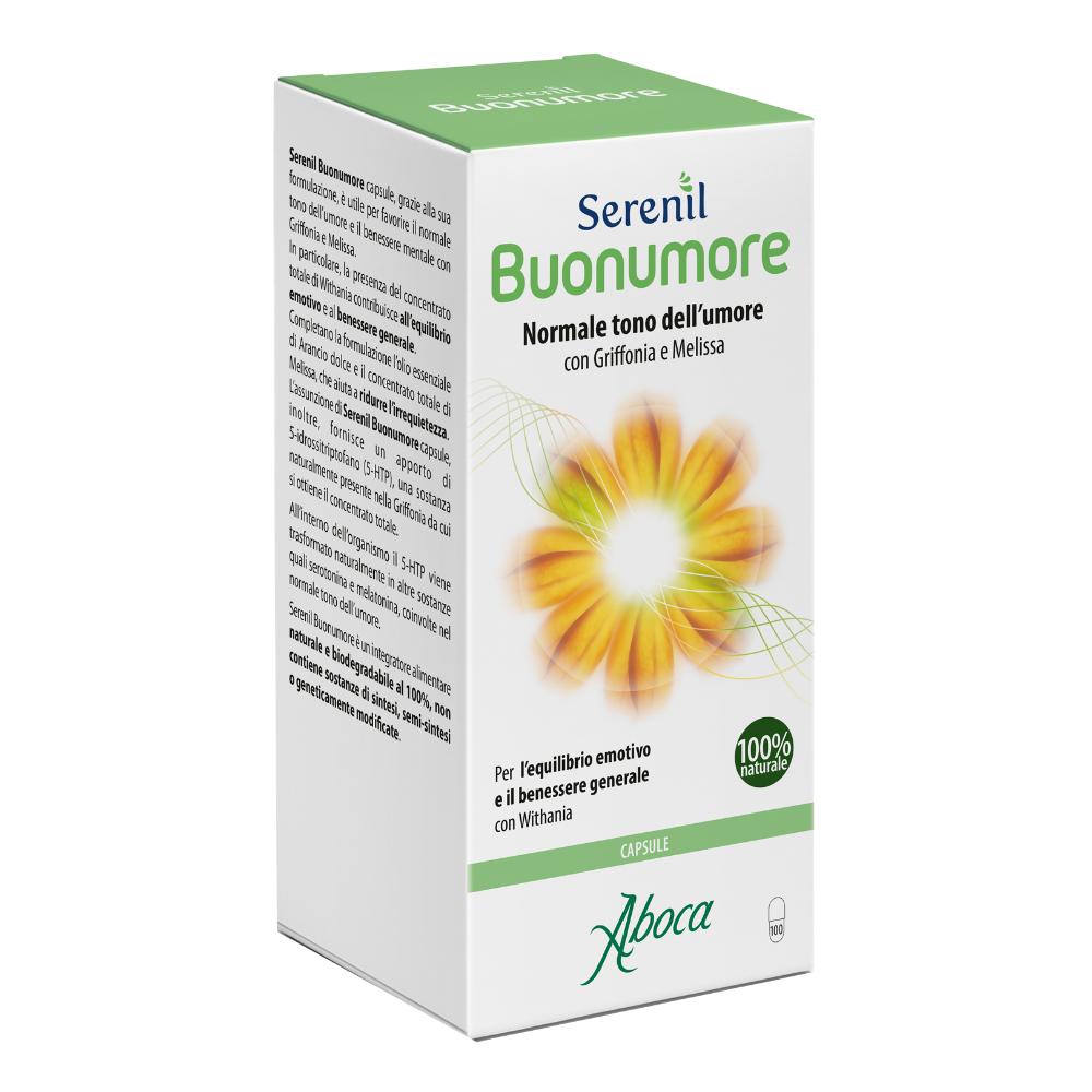 Serenil buonumore - integratore naturale per sostenere il tono dell'umore - 100 capsule - Aboca