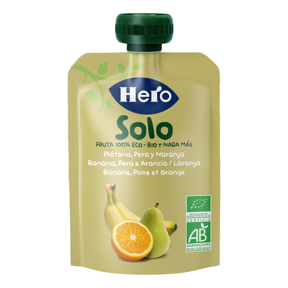 HERO SOLO FRUTTA FRULLATA 100% BIO BANANA PERA ARANCIA 100 G