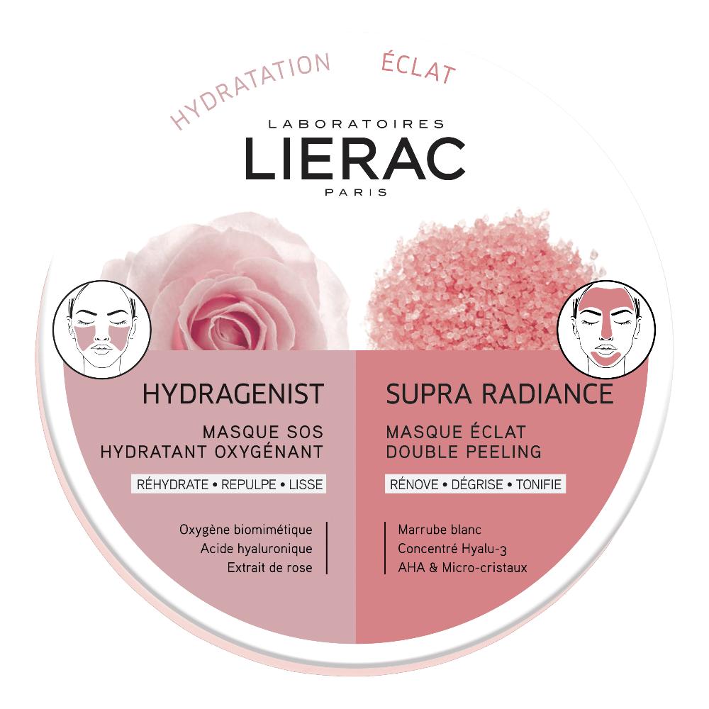 Lierac Mono duo mask - maschere hydragenist + supra radiance - 2x6 millilitri