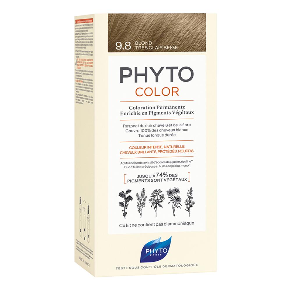 phyto lierac phytocolor 9,8 biondo chiarissimo cenere latte 50 ml + crema50 ml + maschera 12 ml, oro