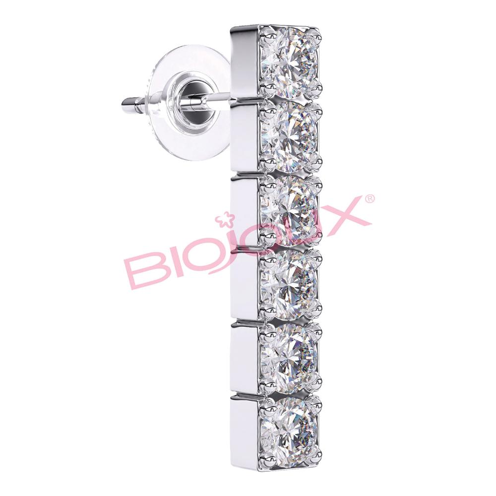 BJT221 ORECCHINI INLINE ZIRCON STAINLESS STEEL