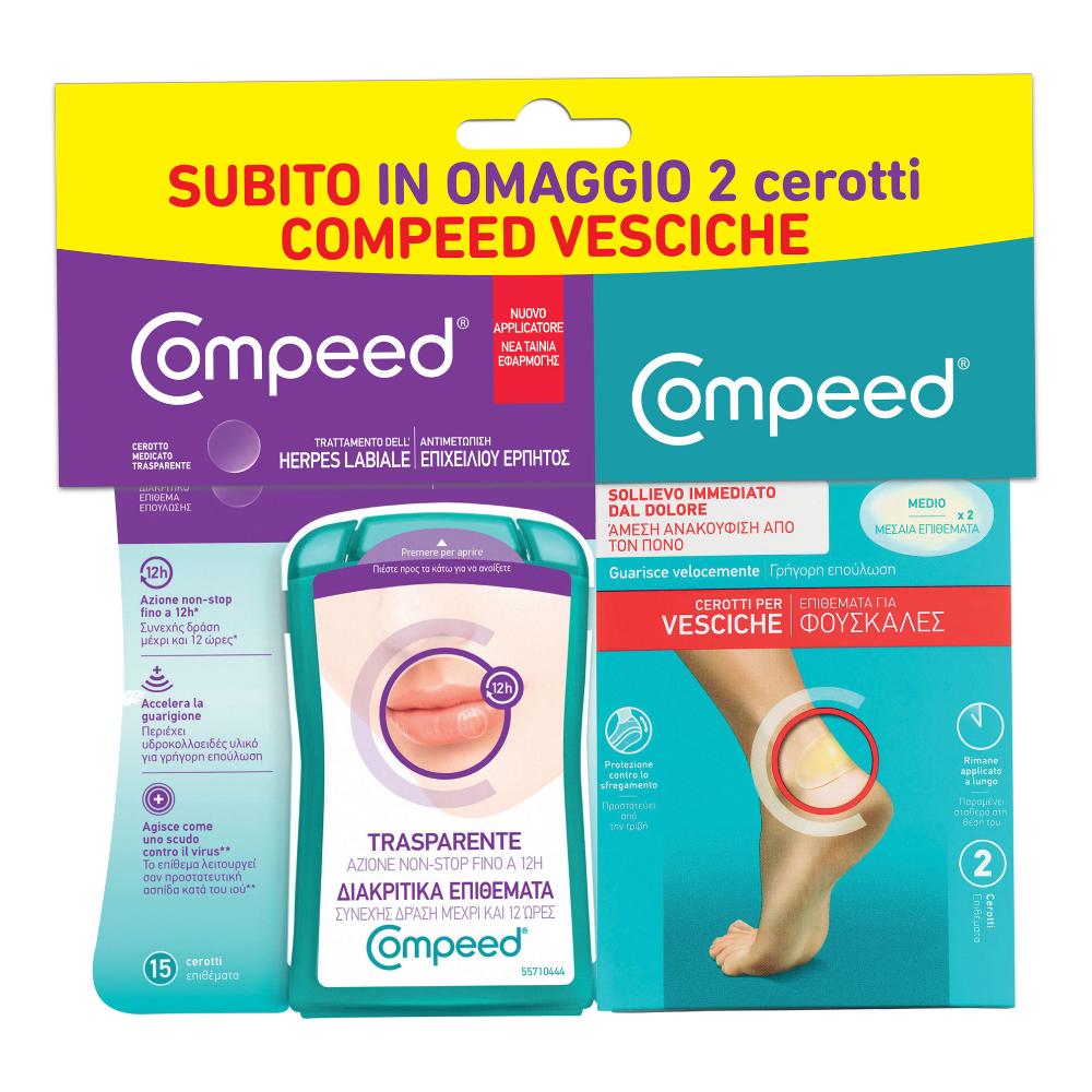 COMPEED TRATTAMENTO DELL'HERPES LABIALE+ CEROTTI VESCICHE MISURA MEDIA 17 PEZZI