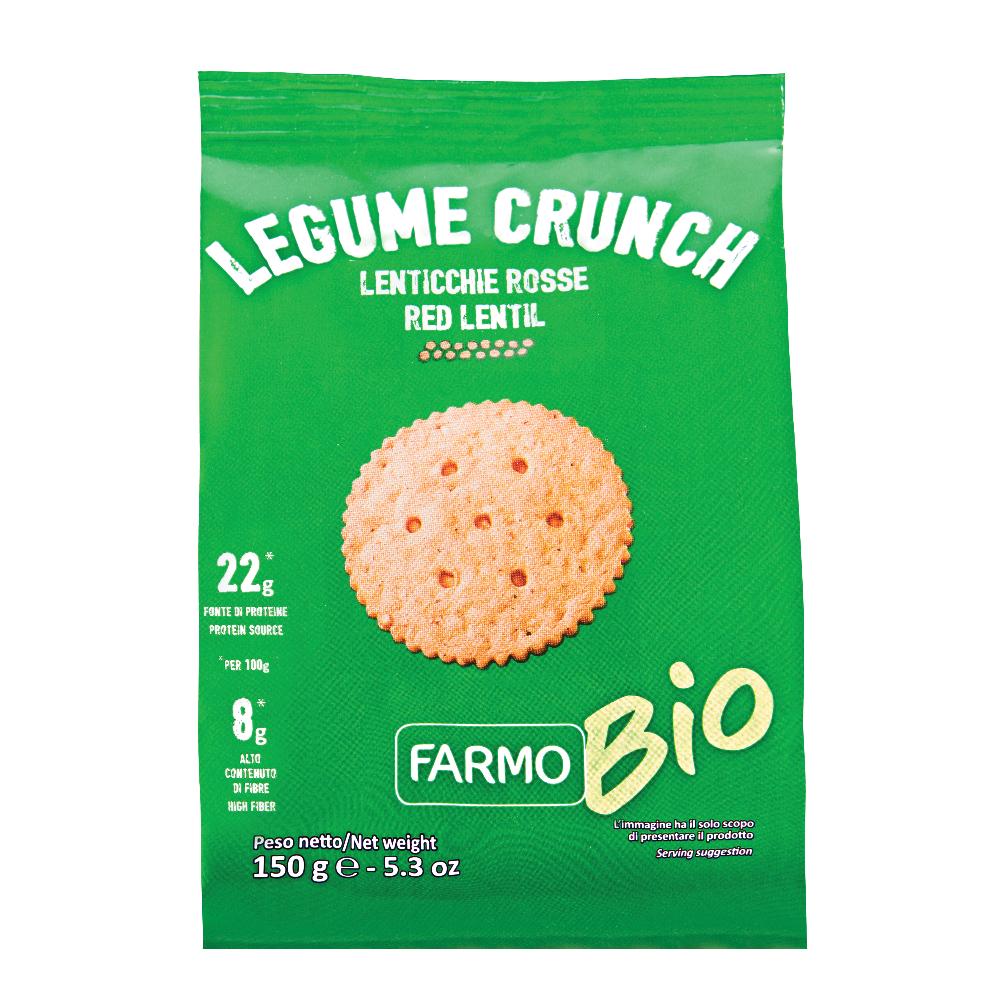FARMO BIO LEGUME CRUNCH CRACKERS DI LENTICCHIE ROSSE E SESAMO 150 G