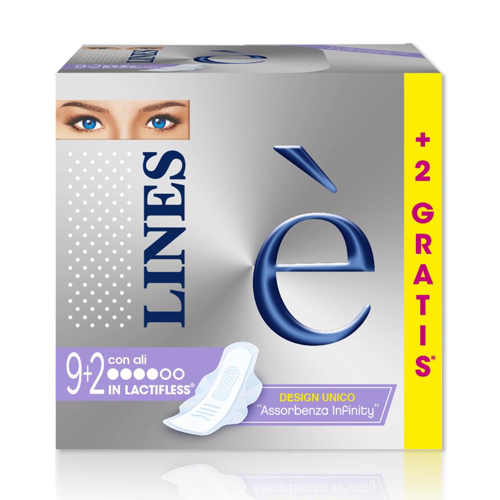 LINES E' ASSORBENTI CON ALI 9+2 PEZZI