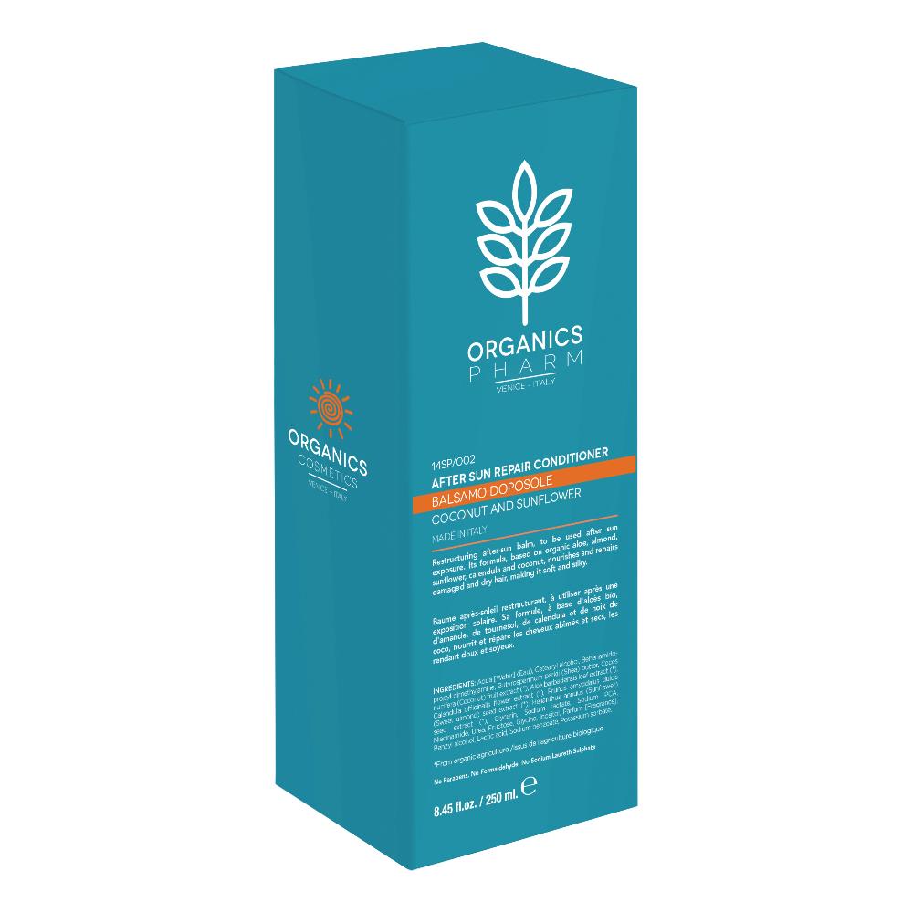 Organics cosmetics balsamo riparativo doposole per capelli - 250 millilitri