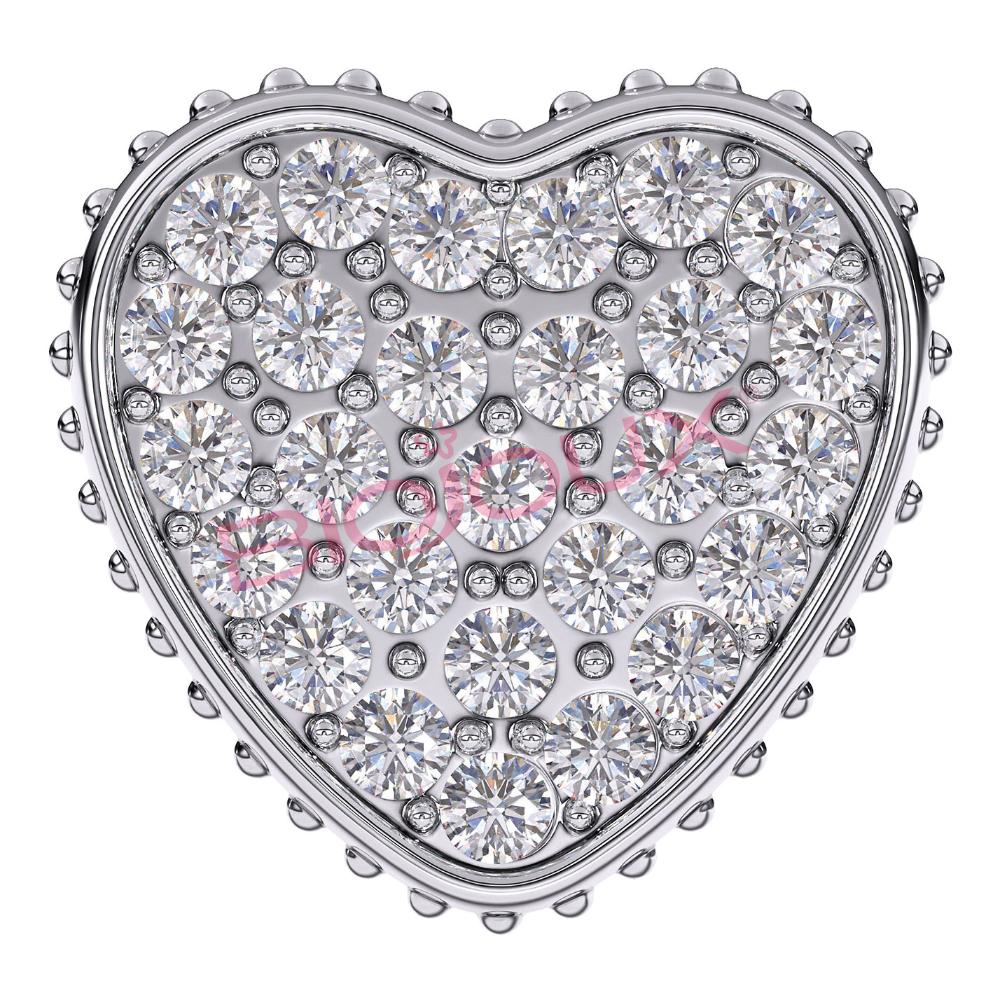 BJT256 ORECCHINI HEART PAVE STAINLESS STEEL