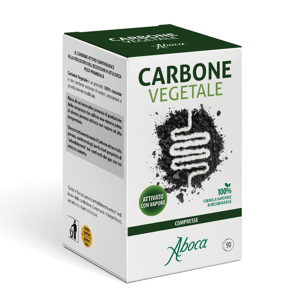 Carbone vegetale - 90 compresse per ridurre il gonfiore addominale dopo i pasti - Aboca
