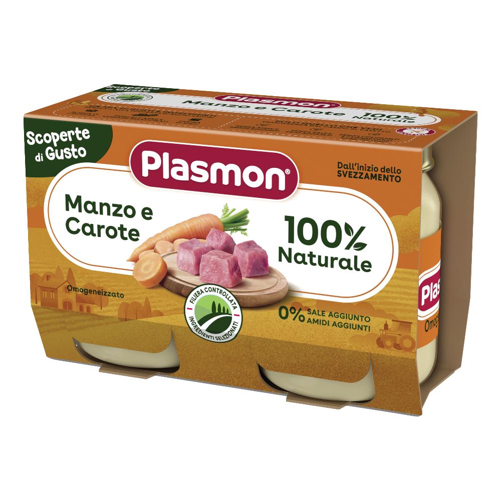PLASMON OMOGENEIZZATI MANZO CAROTE 2 PEZZI DA 120 G