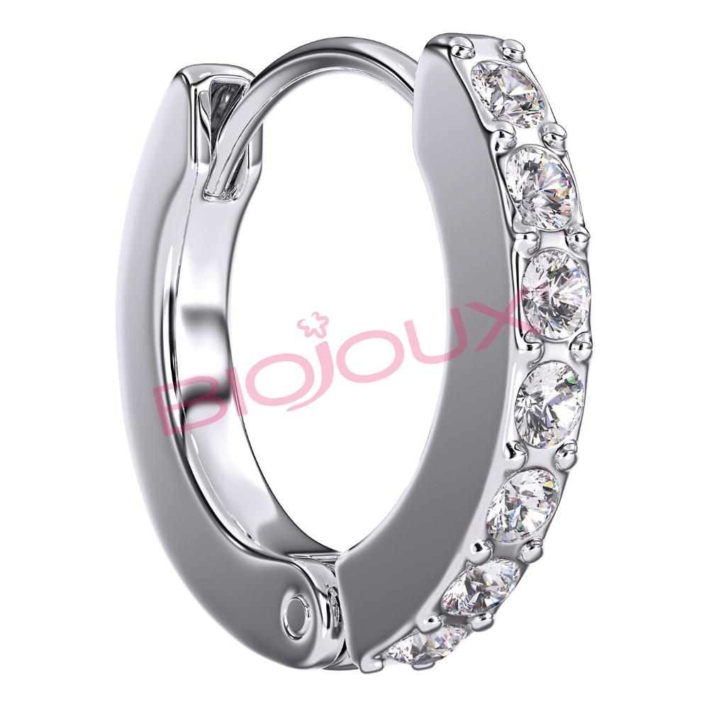 BJT727 ORECCHINI WHITE CRYSTAL STAINLESS STEEL