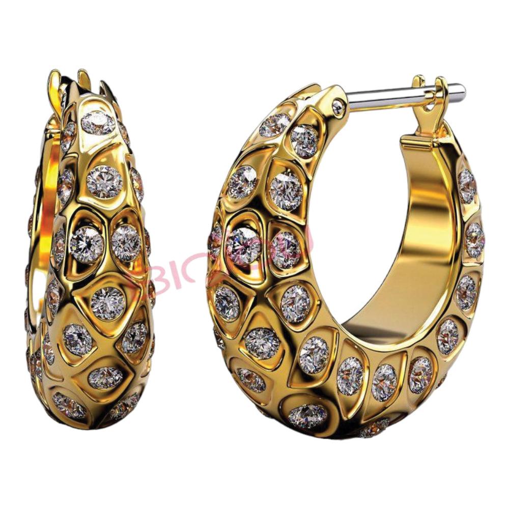 BJT290 ORECCHINI PEONY 16 MM GOLD PLATED