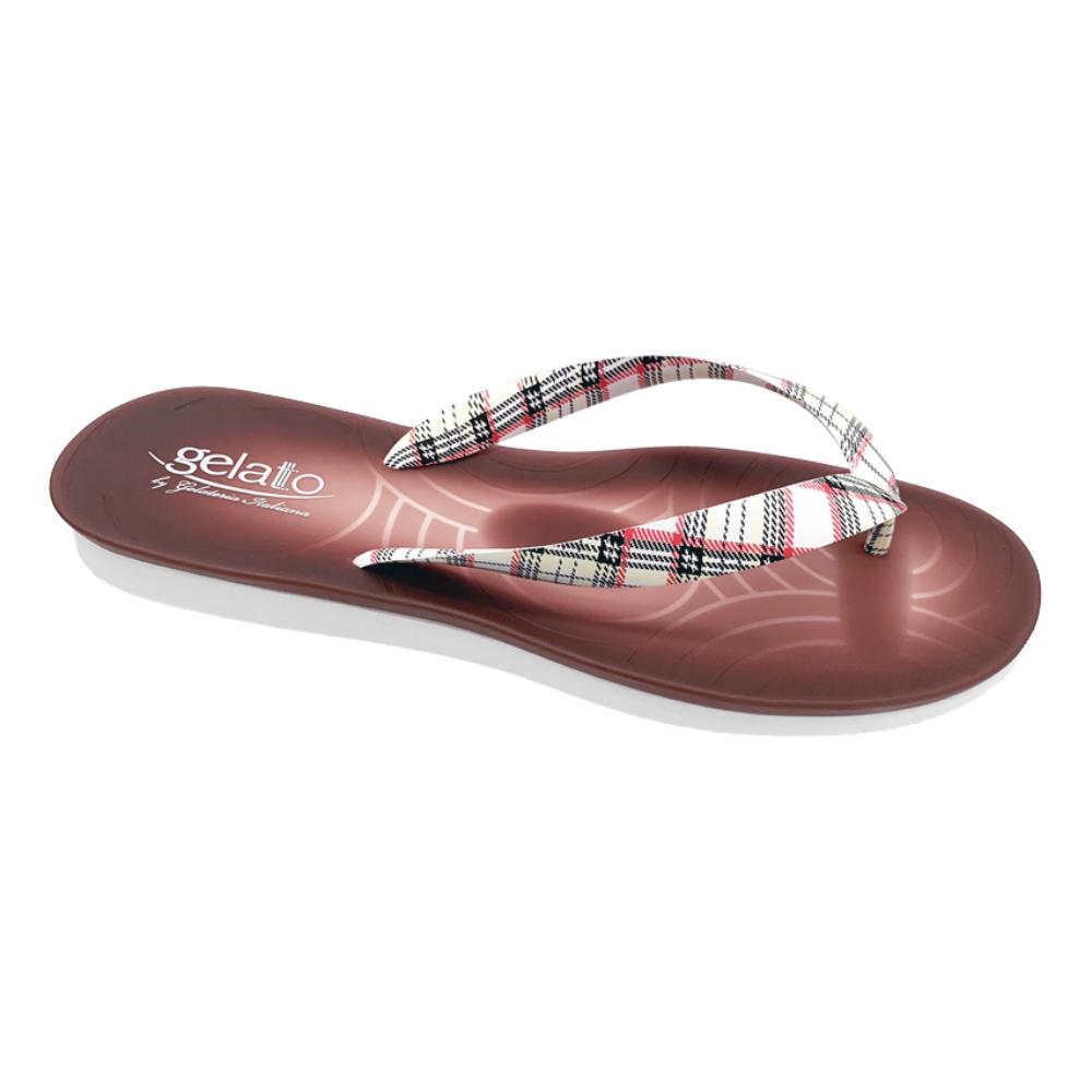 Gelato ciabatta infradito uomo con plantare anatomico in gel - numero 44/45 - Color tartan e cola