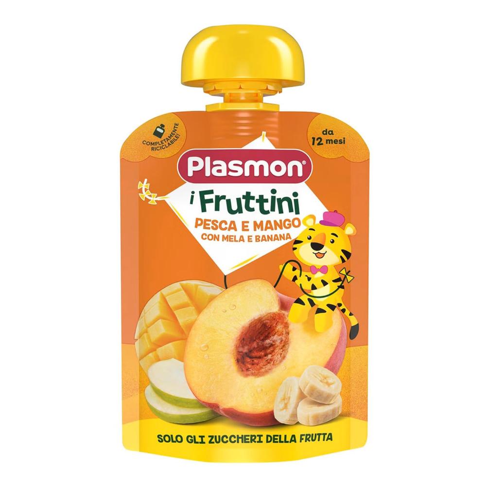 PLASMON I FRUTTINI PESCA E MANGO CON MELA E BANANA 130 G