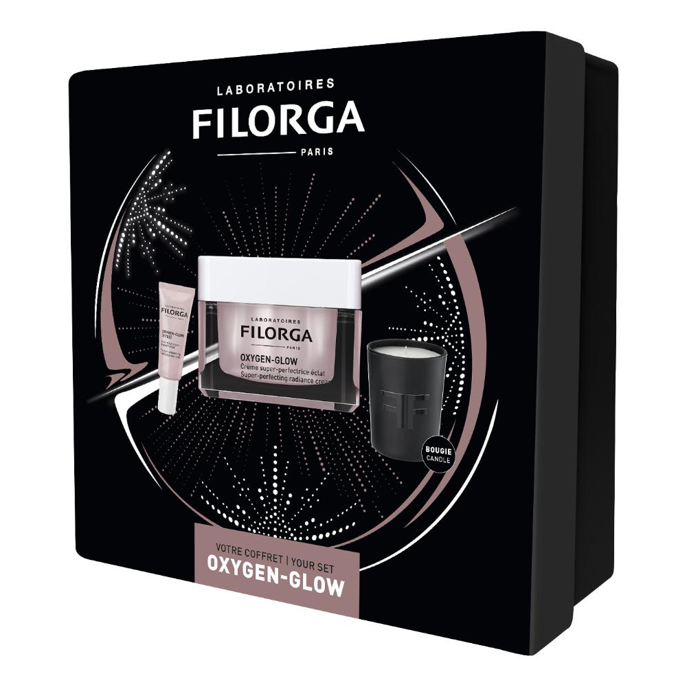 FILORGA XMAS BOX GLOW 2023 1 OXYGEN GLOW 50 ML + 1 OXYGEN GLOW EYES 4 ML + 1 MINI CANDLE