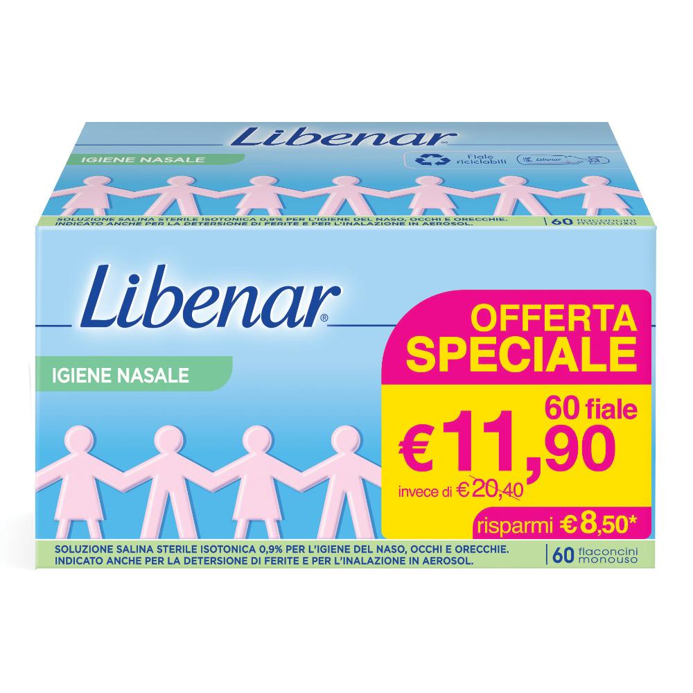 Libenar igiene nasale - 60 flaconcini di soluzione isotonica da 5 millilitri