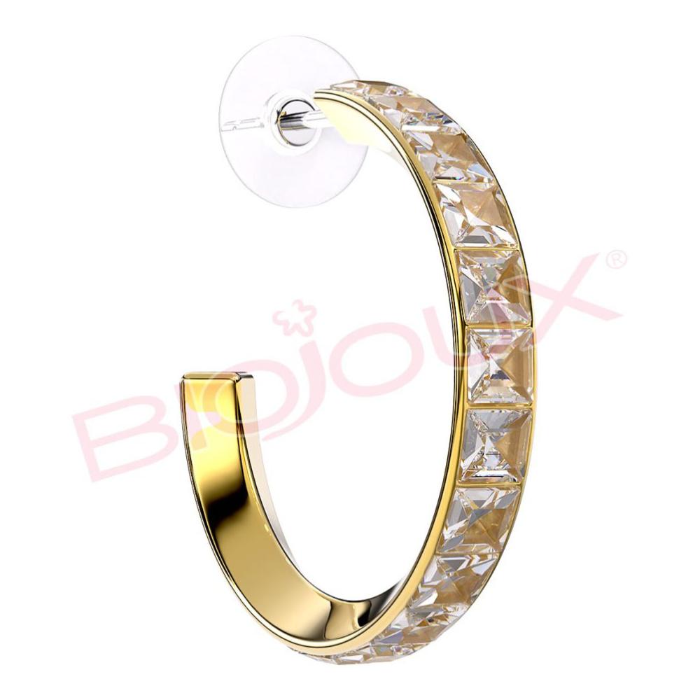 BJT338 ORECCHINO IN ACCIAIO PLACCATO ORO USTICA GP